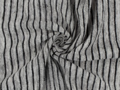 LIN54 - Stripe GH/ Blk  Linen Jersey 2/5"-1/10"